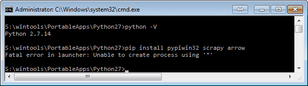 cmd Python27 pip error