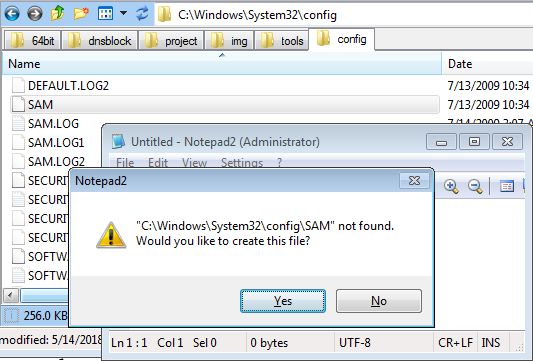 windows-SAM-access-error