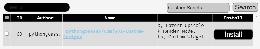 ComfyUI Manager install Custom-Scripts
