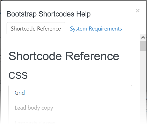 bootstrap 3 shortcodes reference selection